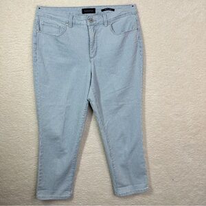 Charter‎ Club Ankle Cropped Jeans Blue White Stripes Stretch Size 8
